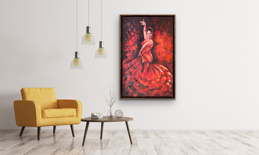 Gracious Flamenco Dancer, Acrylic art, Contemporary art, Spanish dance, Flamenco dancers, Handpainted, Art, Painting, VistaPallett