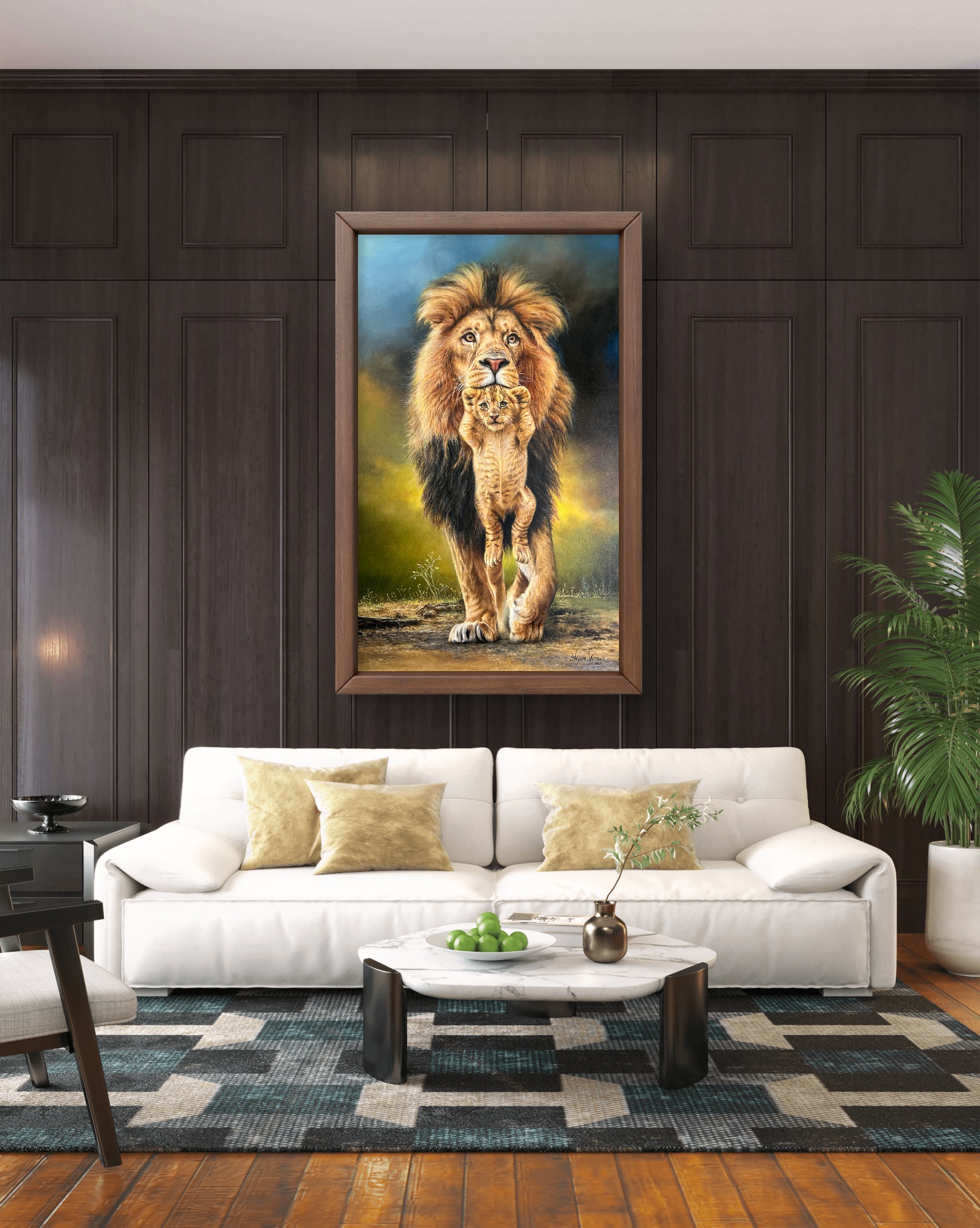 Cub Protectors, Oil Painting, Home decor, Wall decor, Artwork, Handpainted, Art, Painting, VistaPallette