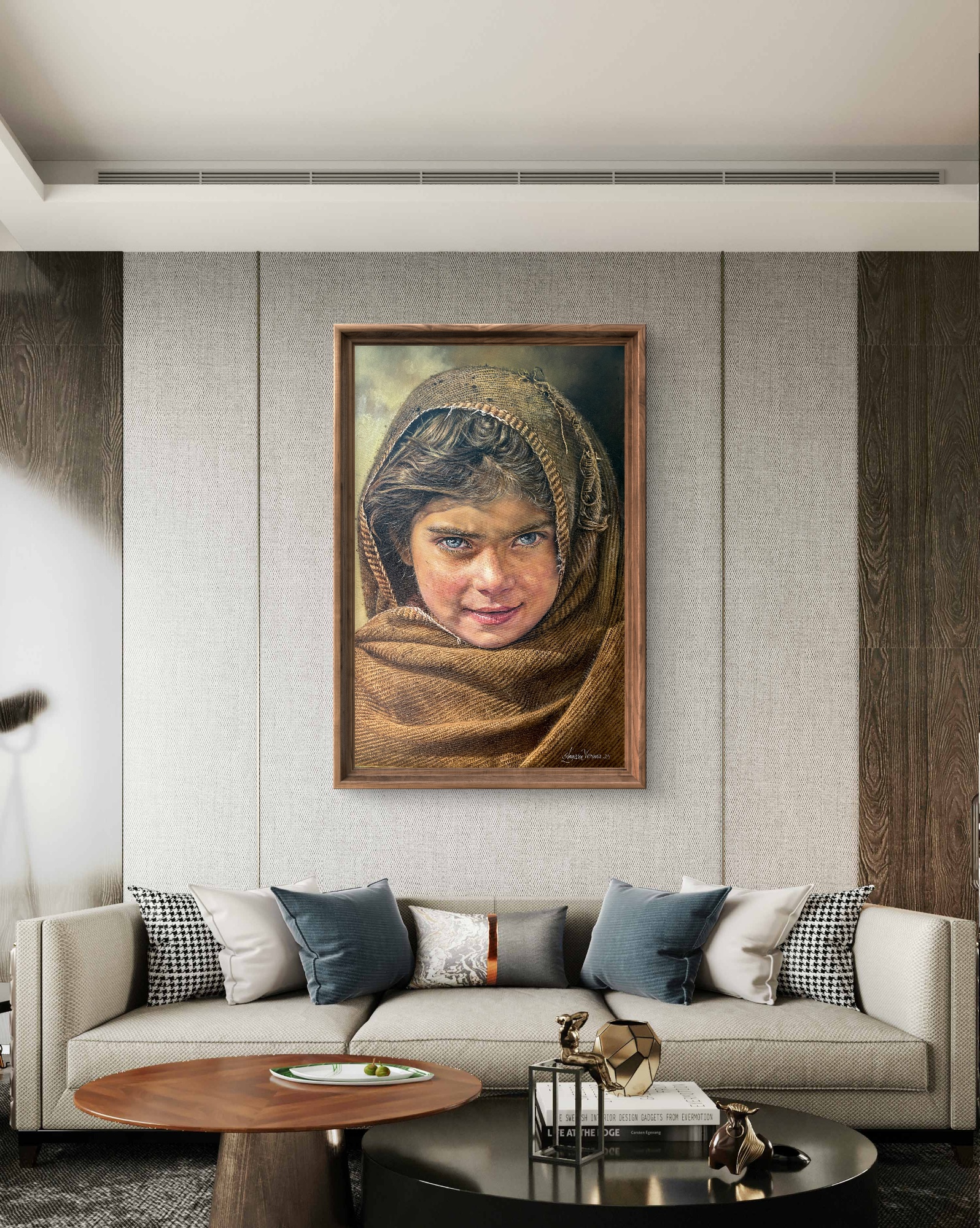Beauty in Village, Oil painting, Realistic art, Home decor, Wall decor, Artwork, Handpainted, Art, Painting, VistaPallette
