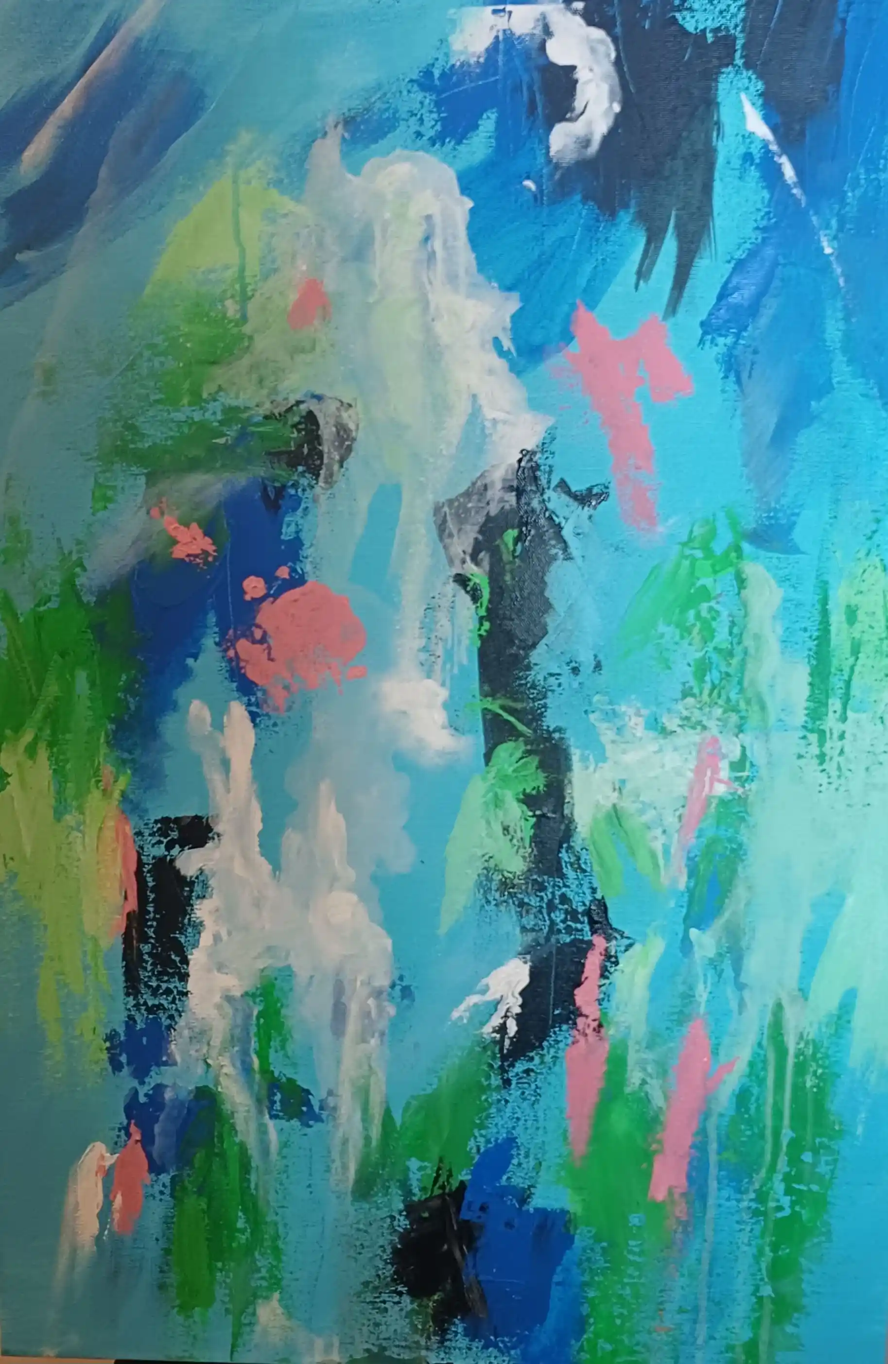 Reflections of water, Acrylic, Modern, Abstract, Home decor, Wall decor, Artwork, Handpainted, Art, Painting, VistaPallette